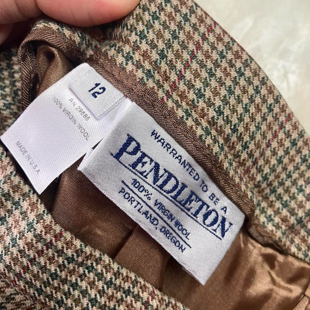 Pendleton virgin wool houndstooth pencil skirt - image 7